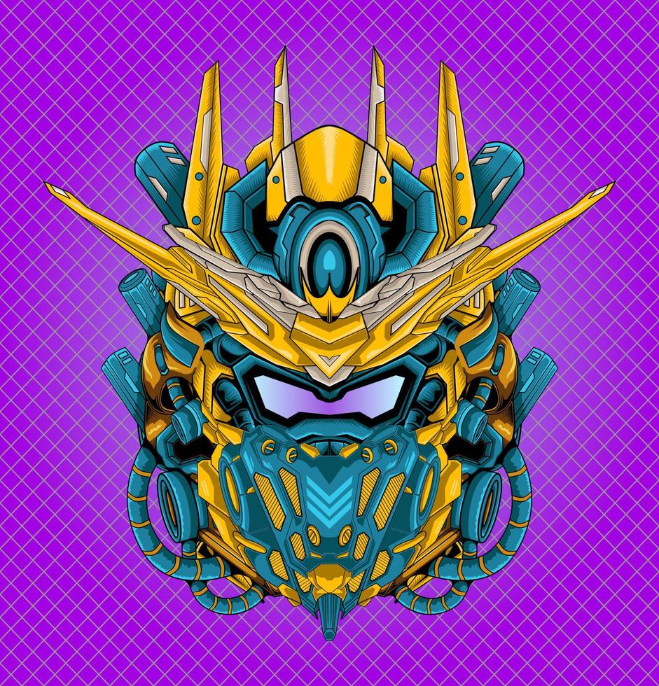 Futuristic head mecha detail robot illustration vector