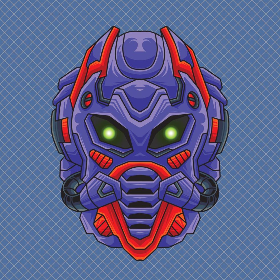 Protective head robot illustration vector
