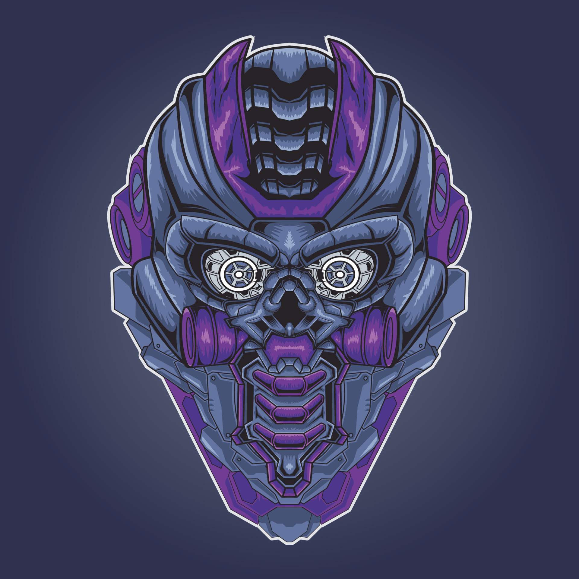 máscara robot mecha obra de arte ilustración 8563987 Vector en Vecteezy