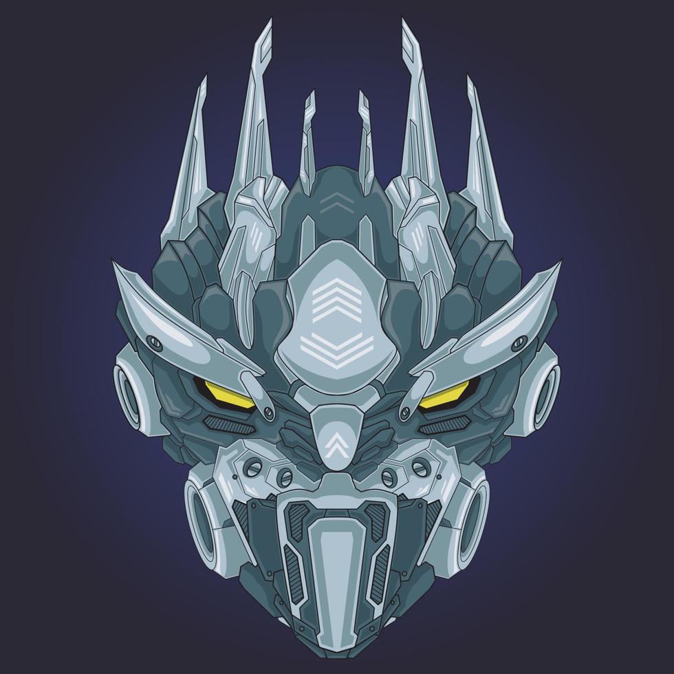 Custom robot head mascot logo design with modern illustration vector