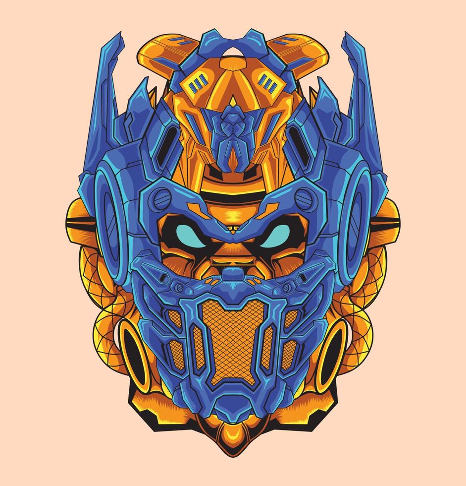 Mecha robot head for merchandise vector