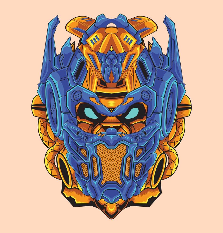 Mecha robot head for merchandise vector