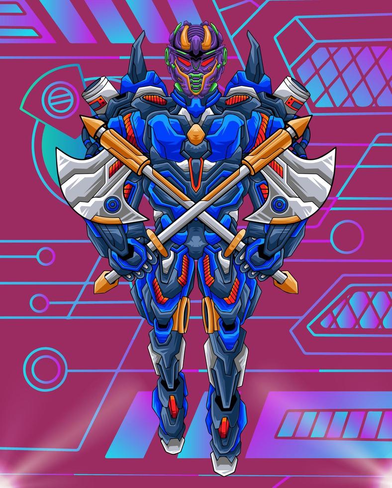 ilustración futurista cyborg vector