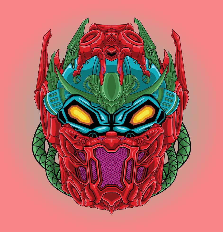 Detail head mecha illustration vector