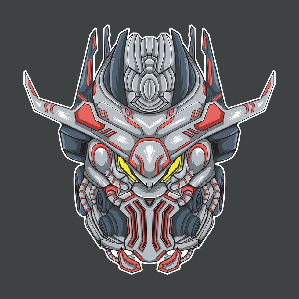Head mecha style robot vector illustration