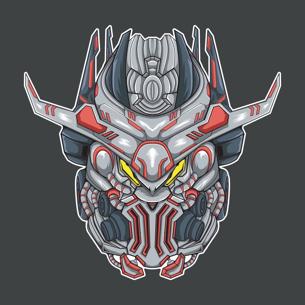 Head mecha style robot vector illustration