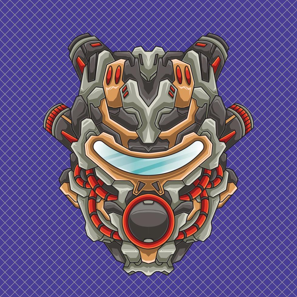 Mecha helmet head character detail design vector