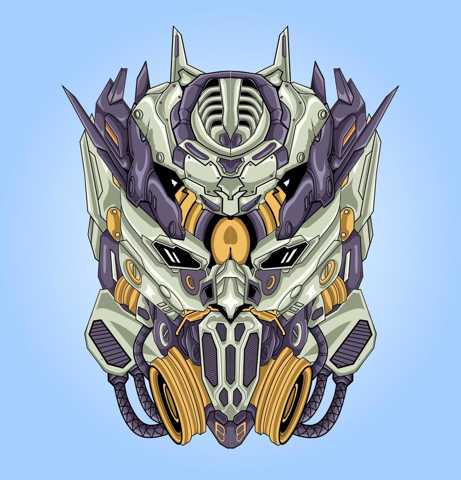 Head robotic design with modern illustration vector