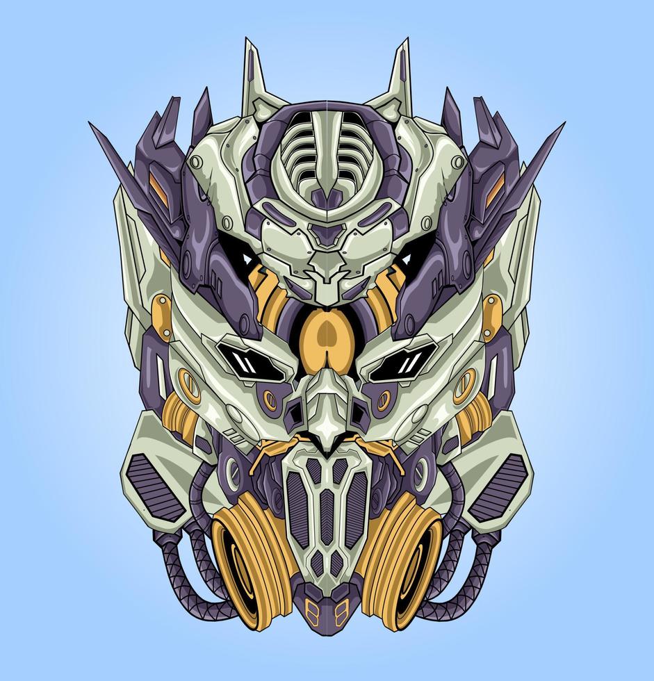 Head robotic design with modern illustration vector