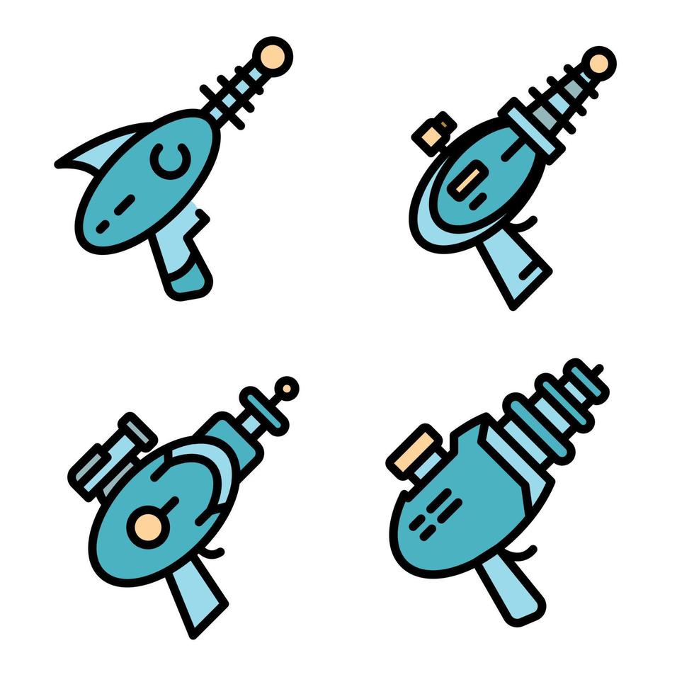 Blaster icons vector flat