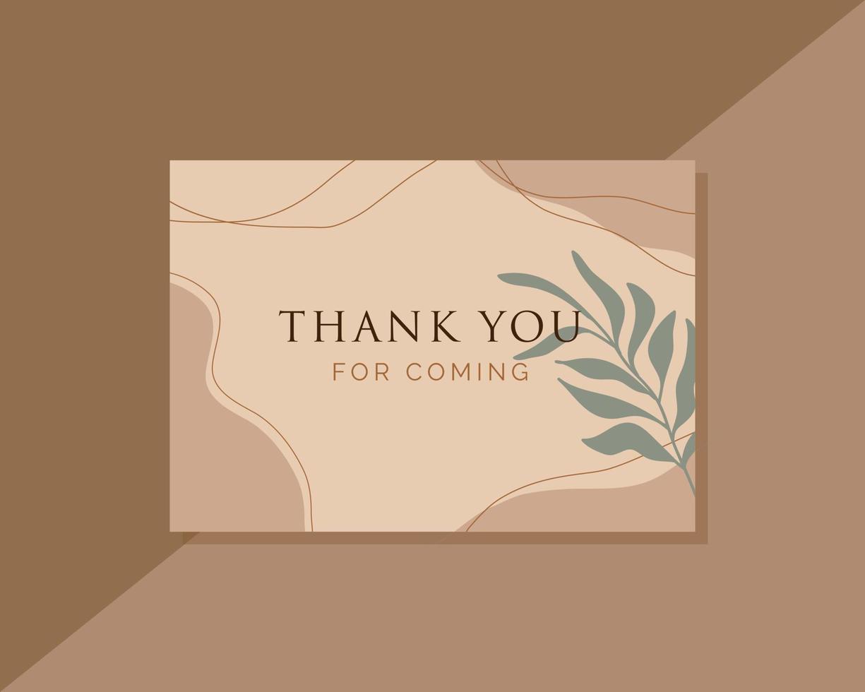 Thank you card wedding template for abstract floral design collection vector