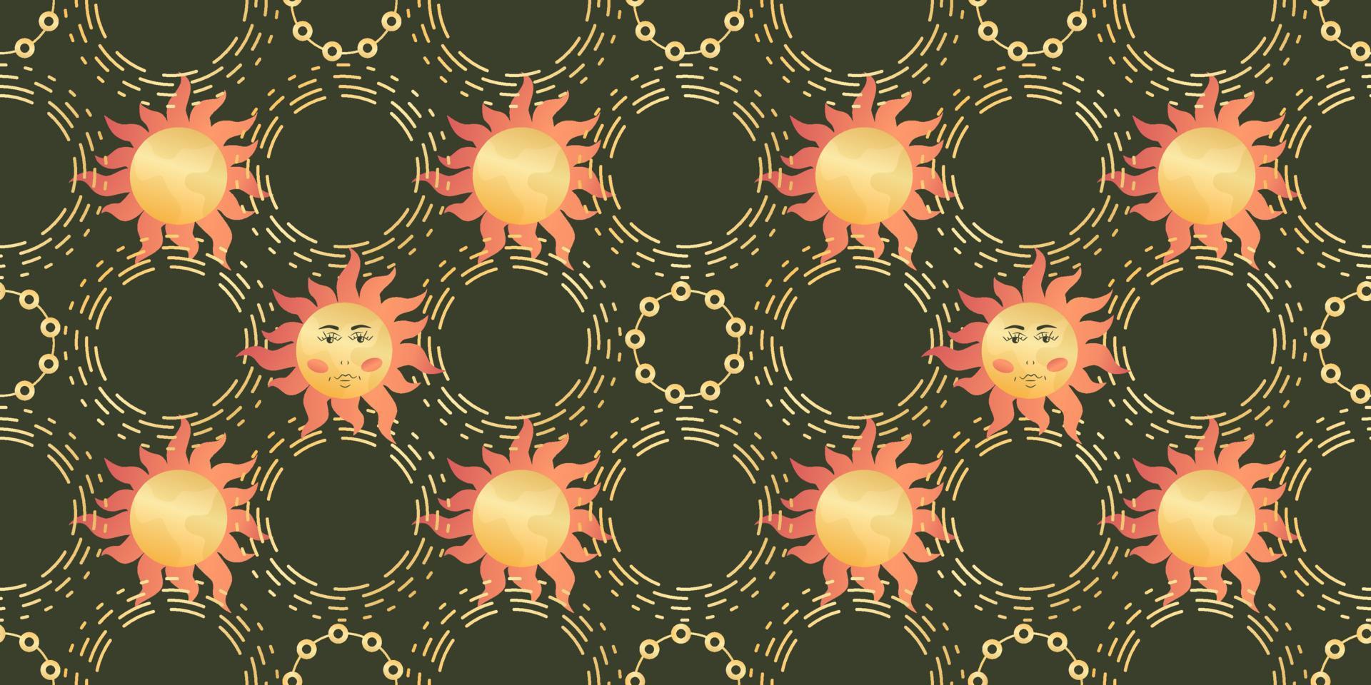 Celestial pattern with sun, great design for any purposes. Magic cosmic