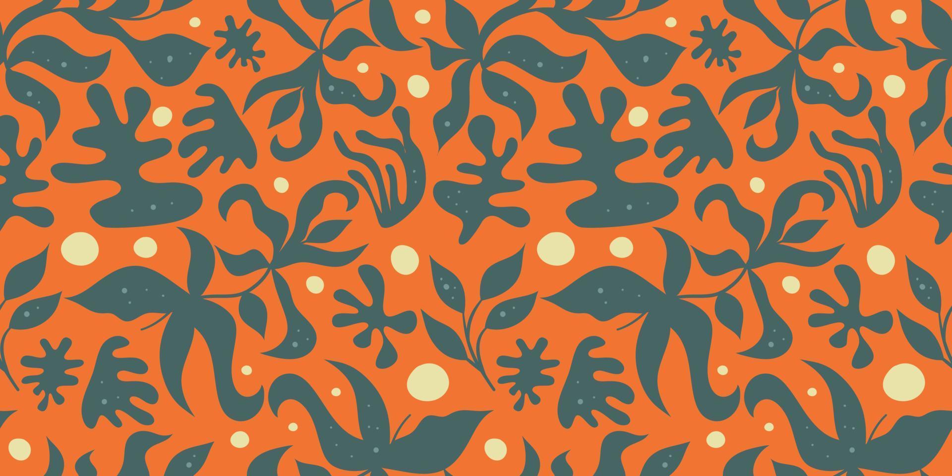 Bright matisse shape seamless floral pattern Flat vector illustration. Bright seamless pattern. Abstract matisse shape for decoration design