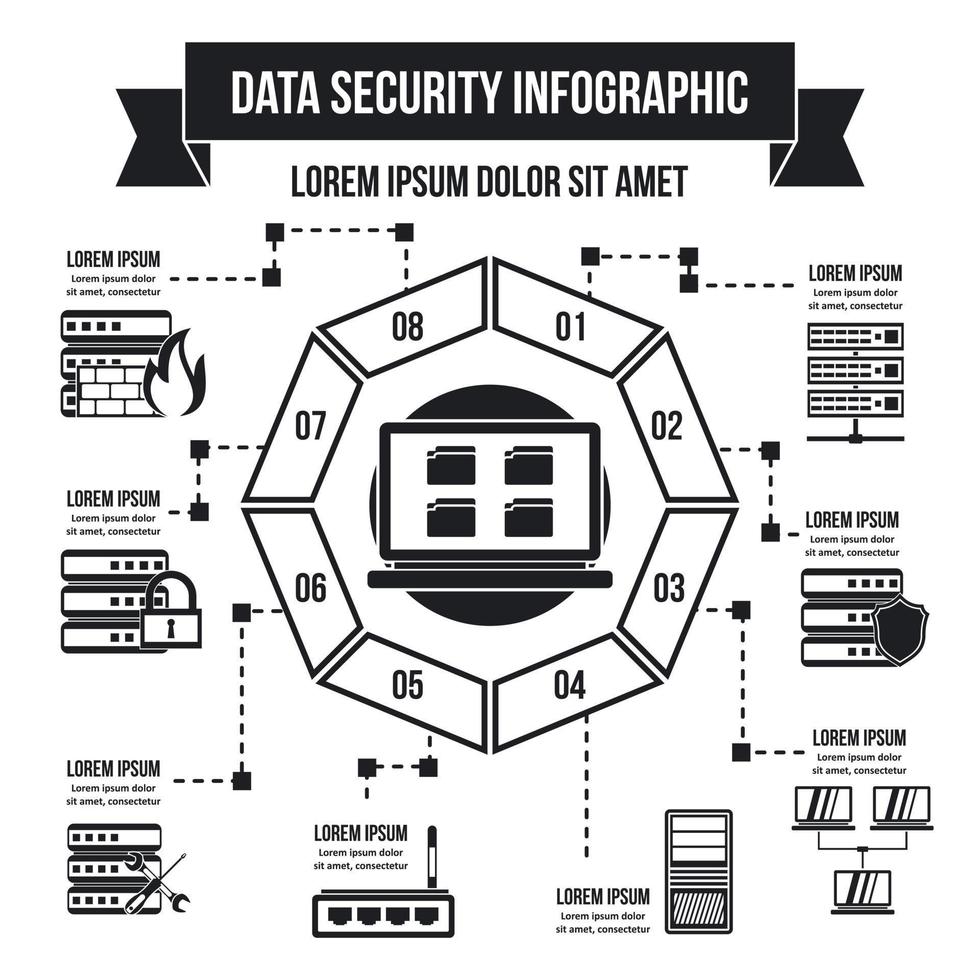 Data service infographic concept, simple style vector