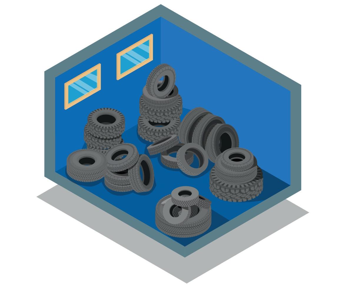 Stock wheel concept banner, isometric style vector