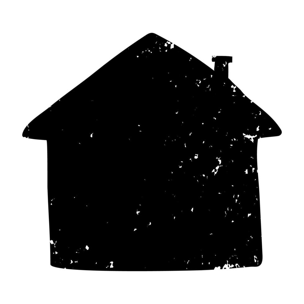 Vector black illustration of silhouette of house isolated on white background