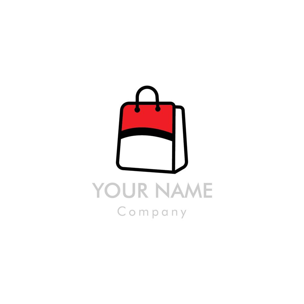 Online Shop Logo Design Template. Shopping Bag Vector Design. Digital Market Symbol.
