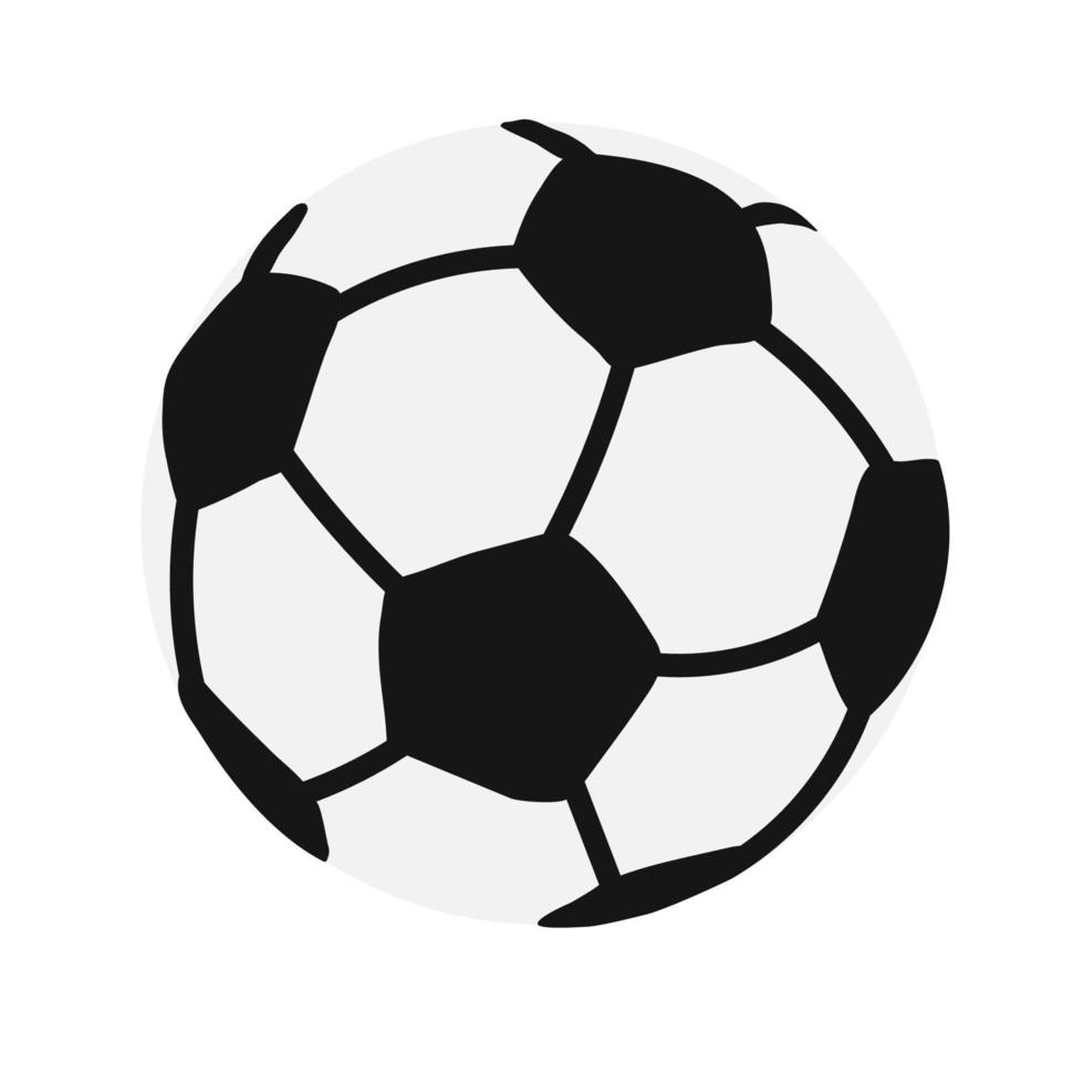 ilustración vectorial en blanco y negro de un balón de fútbol aislado en fondo blanco vector