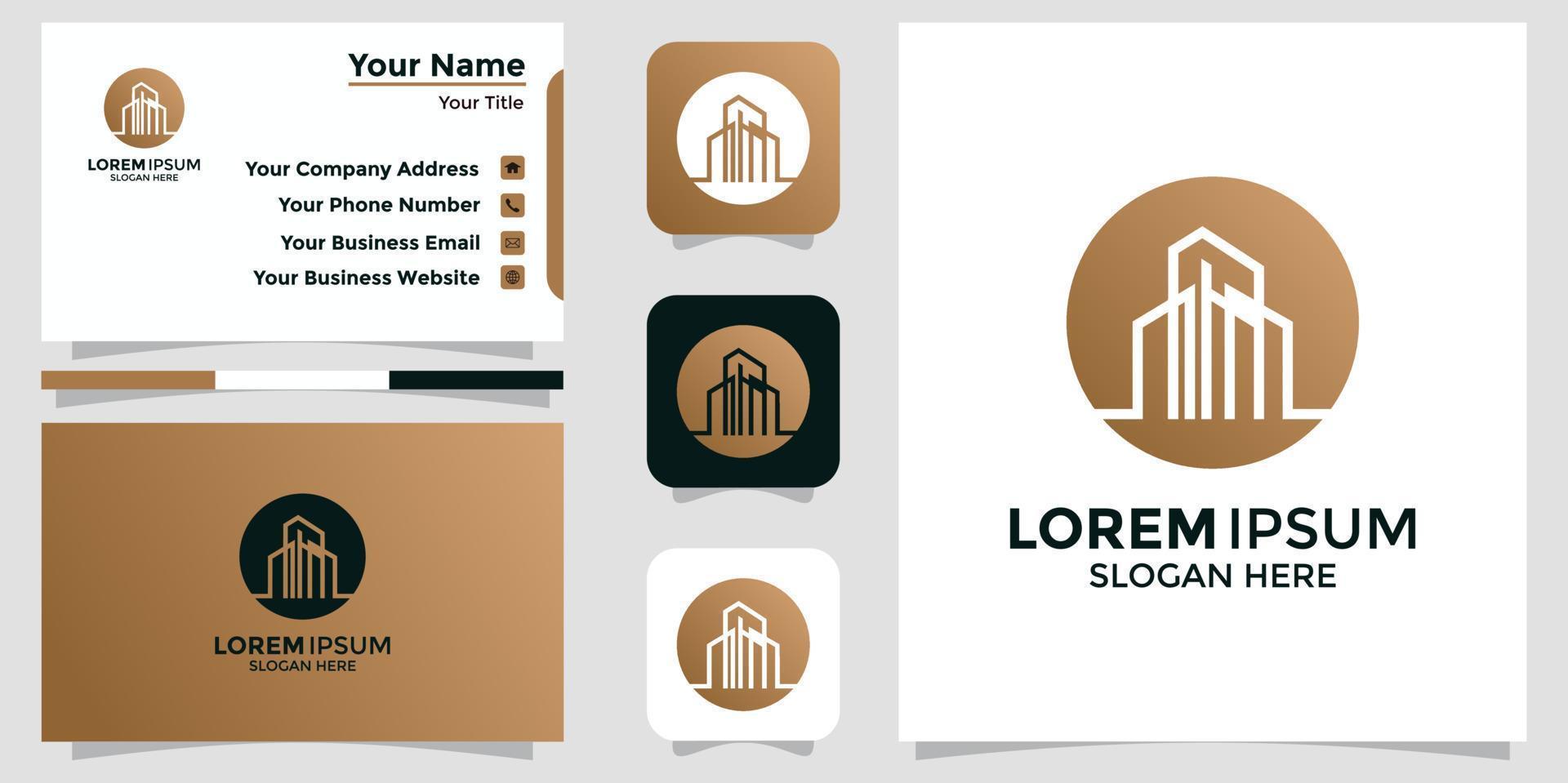 building design logo and branding card vector