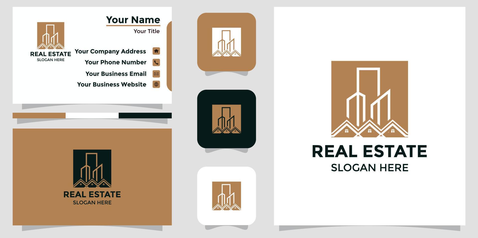building design logo and branding card vector