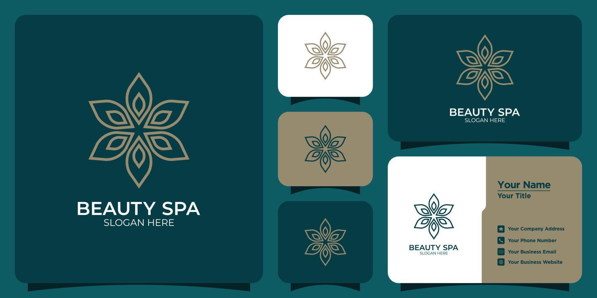 beauty care design logo and branding card vector