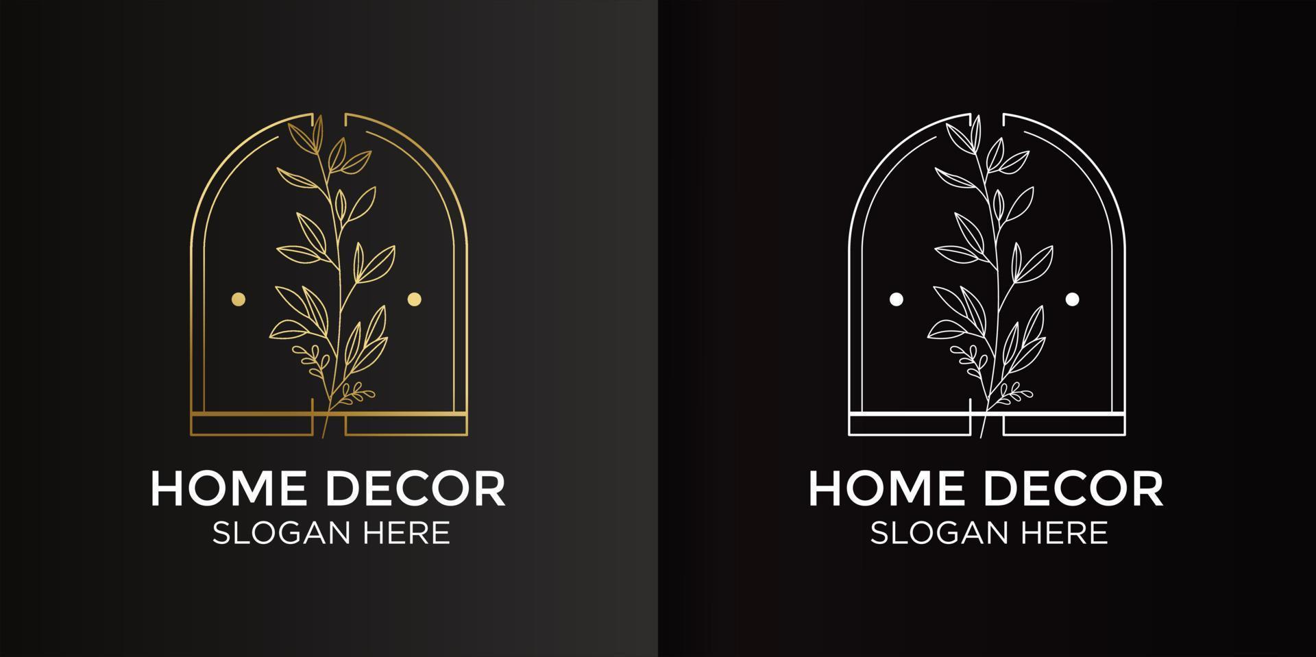 home decor design logo and branding card vector