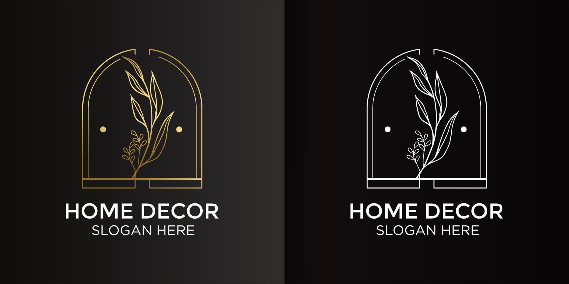 home decor design logo and branding card vector