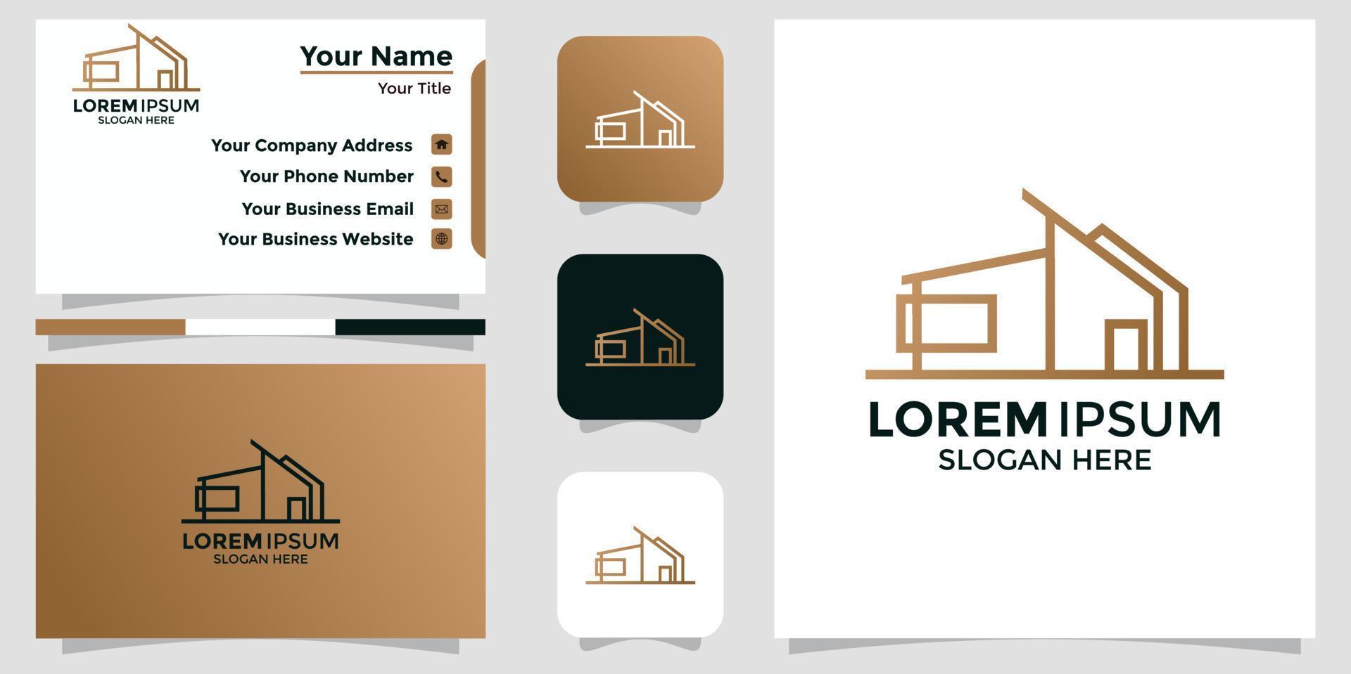 building design logo and branding card vector