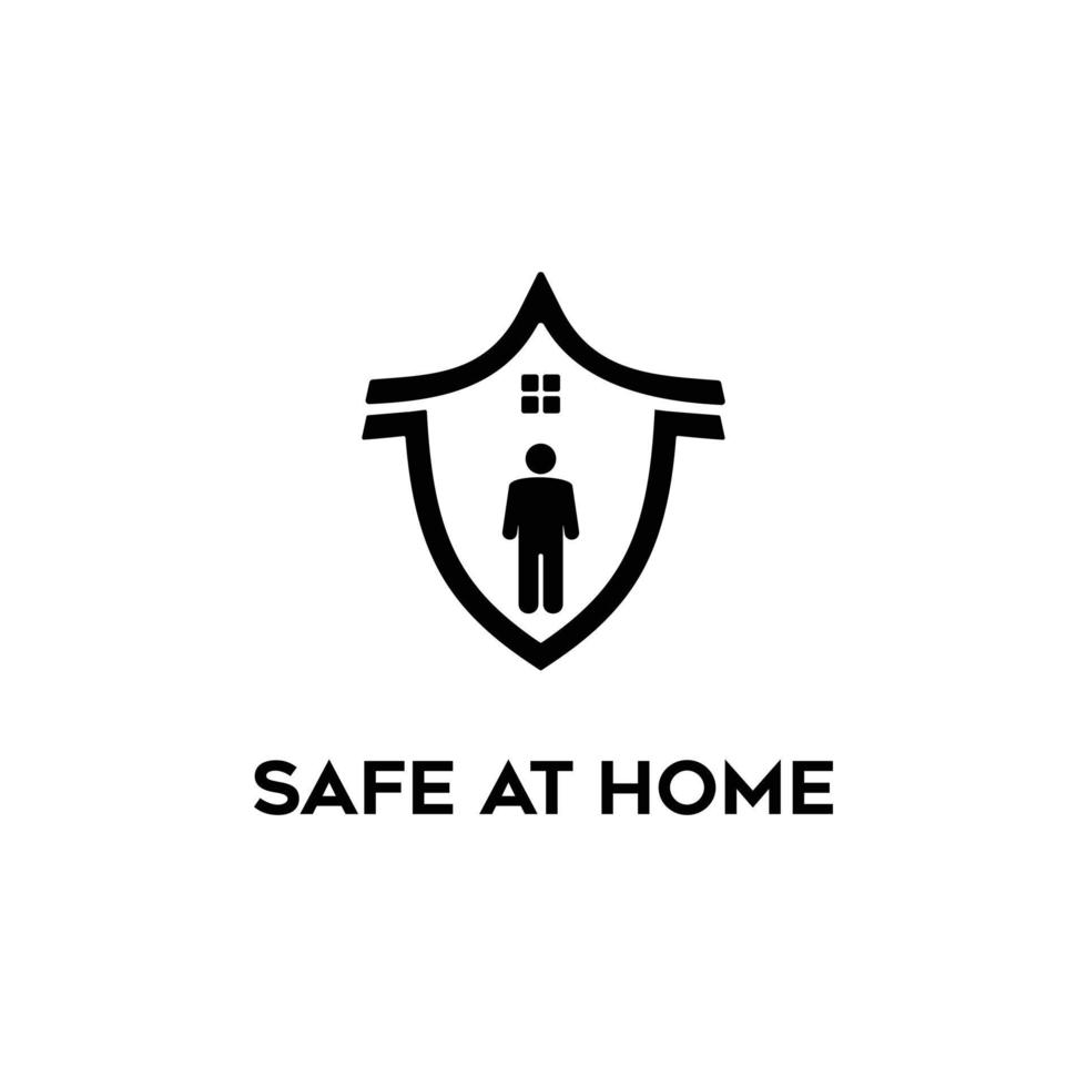 safe logo design at home vector