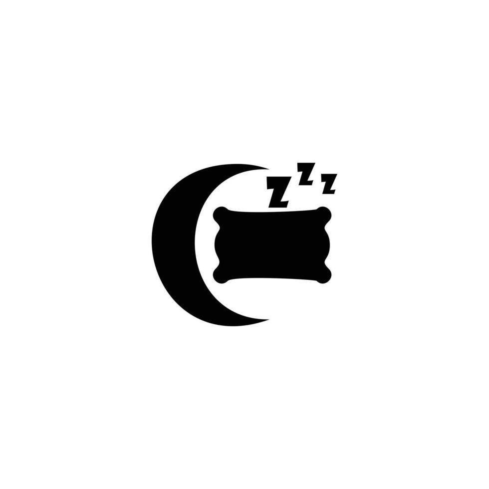 logotipo de diseño de almohada y luna que significa dormir vector