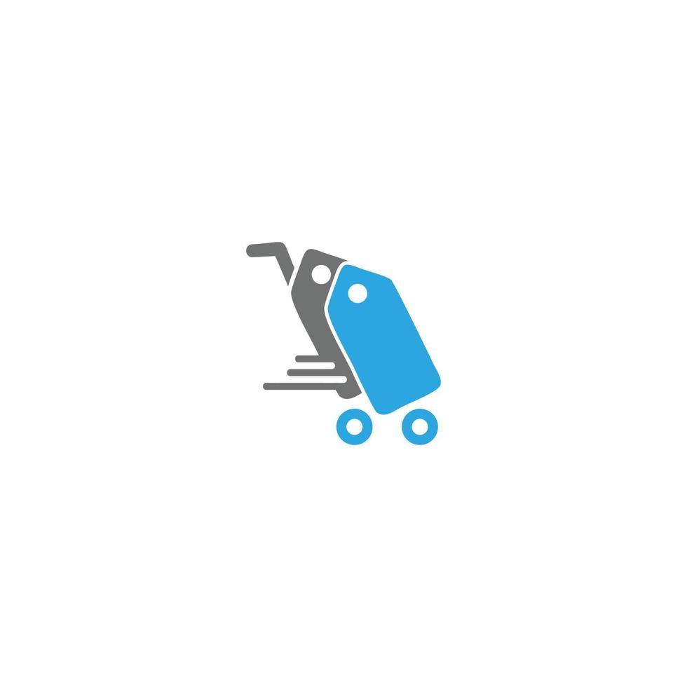 logotipo de icono abstracto de compras de descuento rápido vector