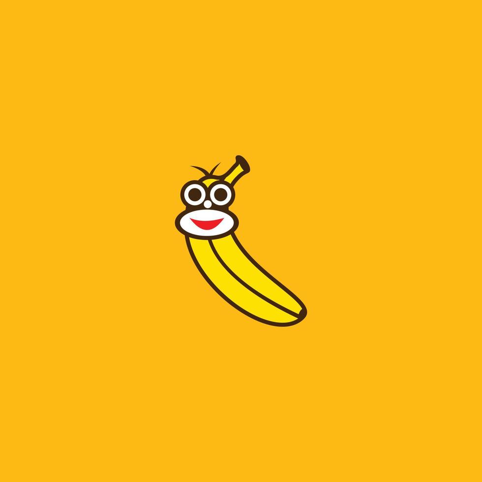 monkey shaped banana fruit abstract logo vector