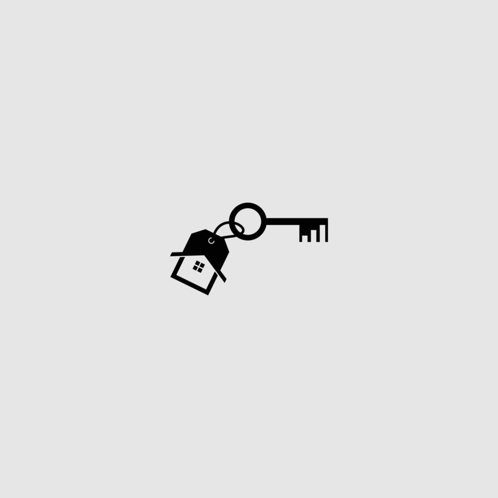 a key with a house hanger vector