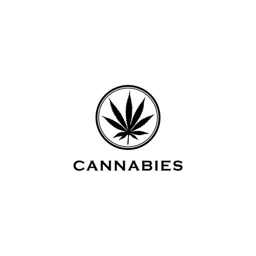 logotipo de diseño de hoja de cannabis vector