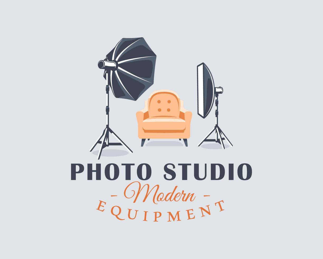 Photo studio label concept vector