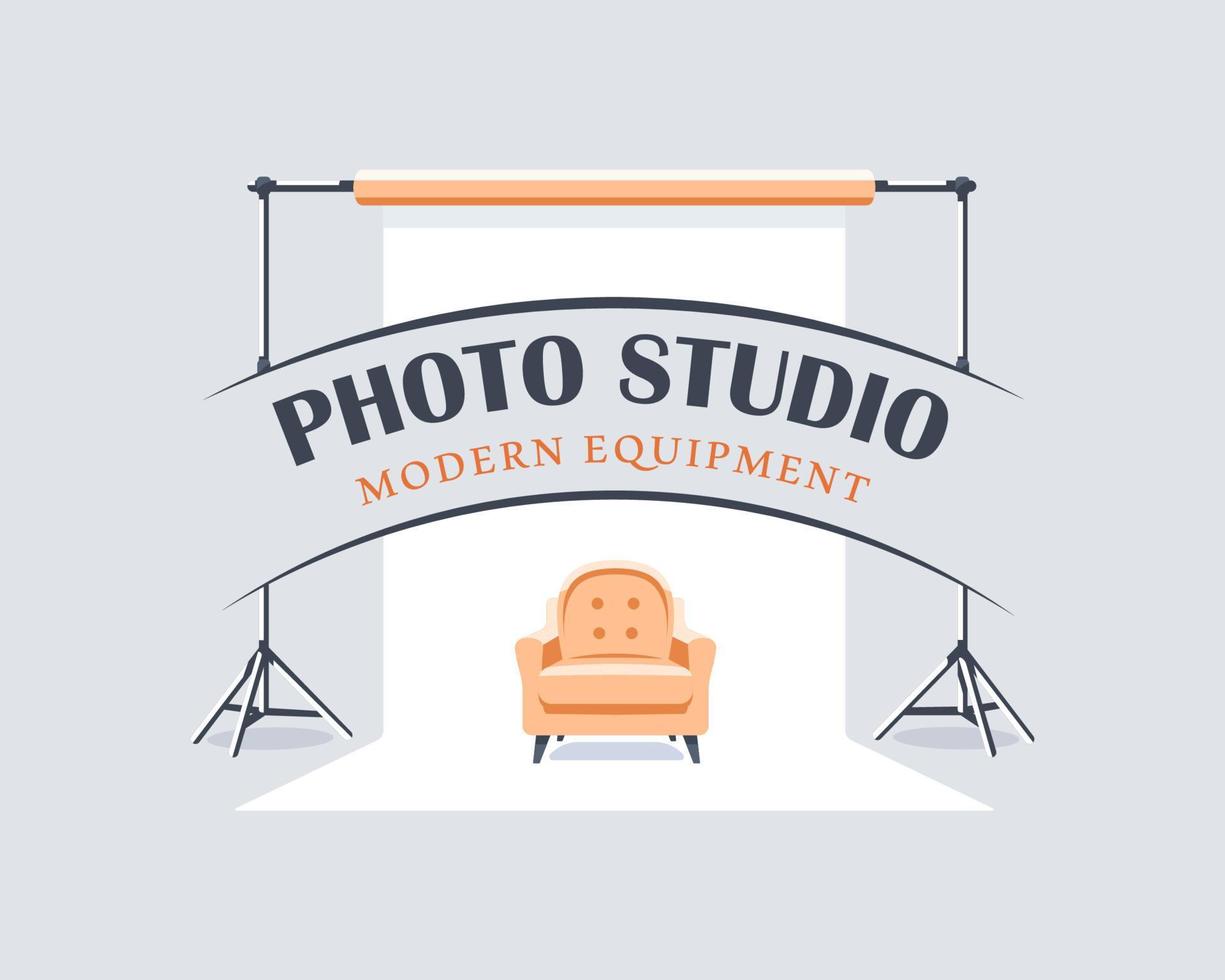 Photo studio label concept vector