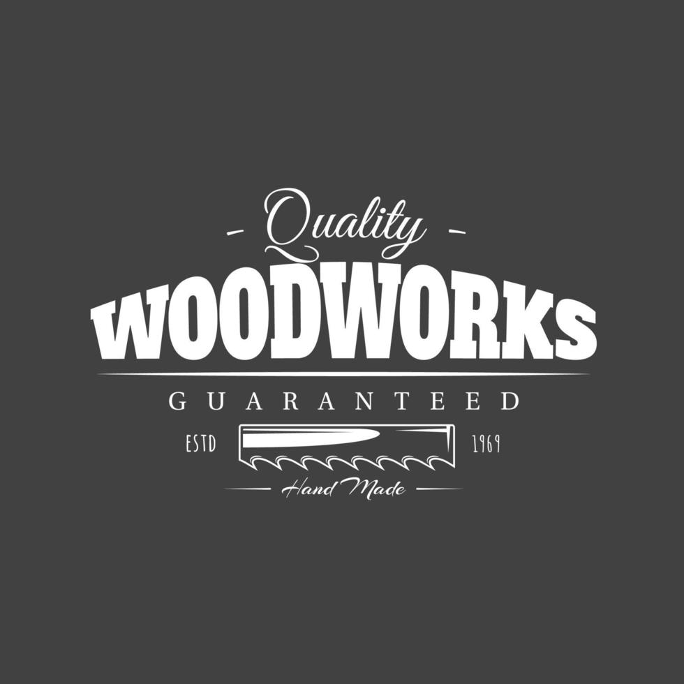 Carpentry label isolated on black background vector