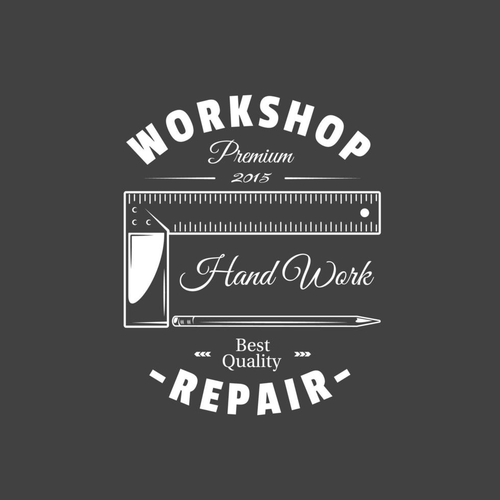 Carpentry label isolated on black background vector