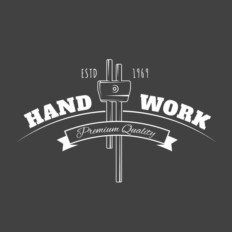 Carpentry label isolated on black background vector