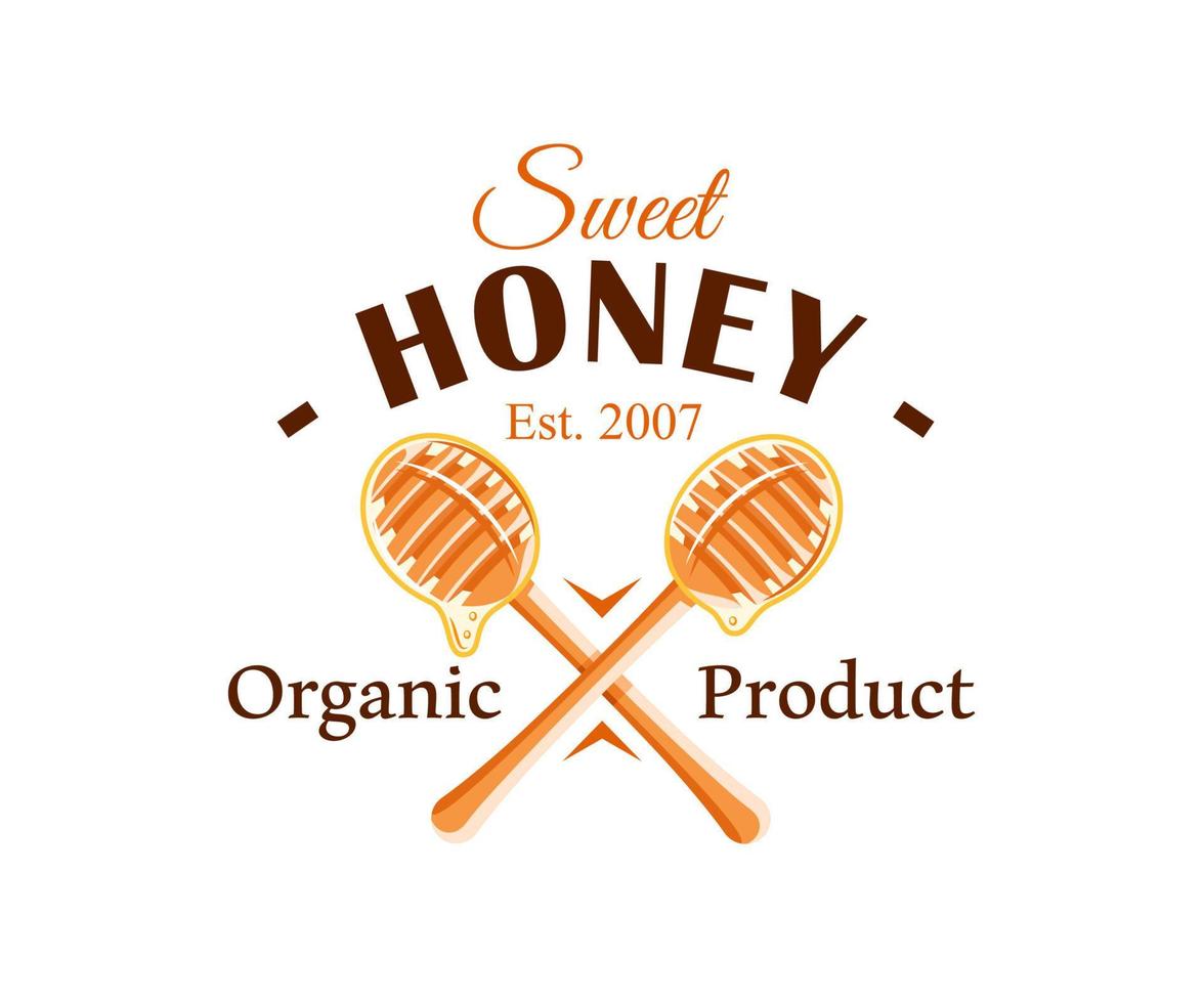 Spoons with drops of honey vector