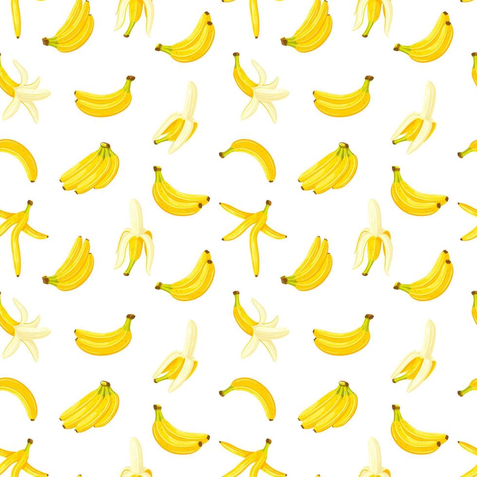 Seamless pattern with a set of bananas vector