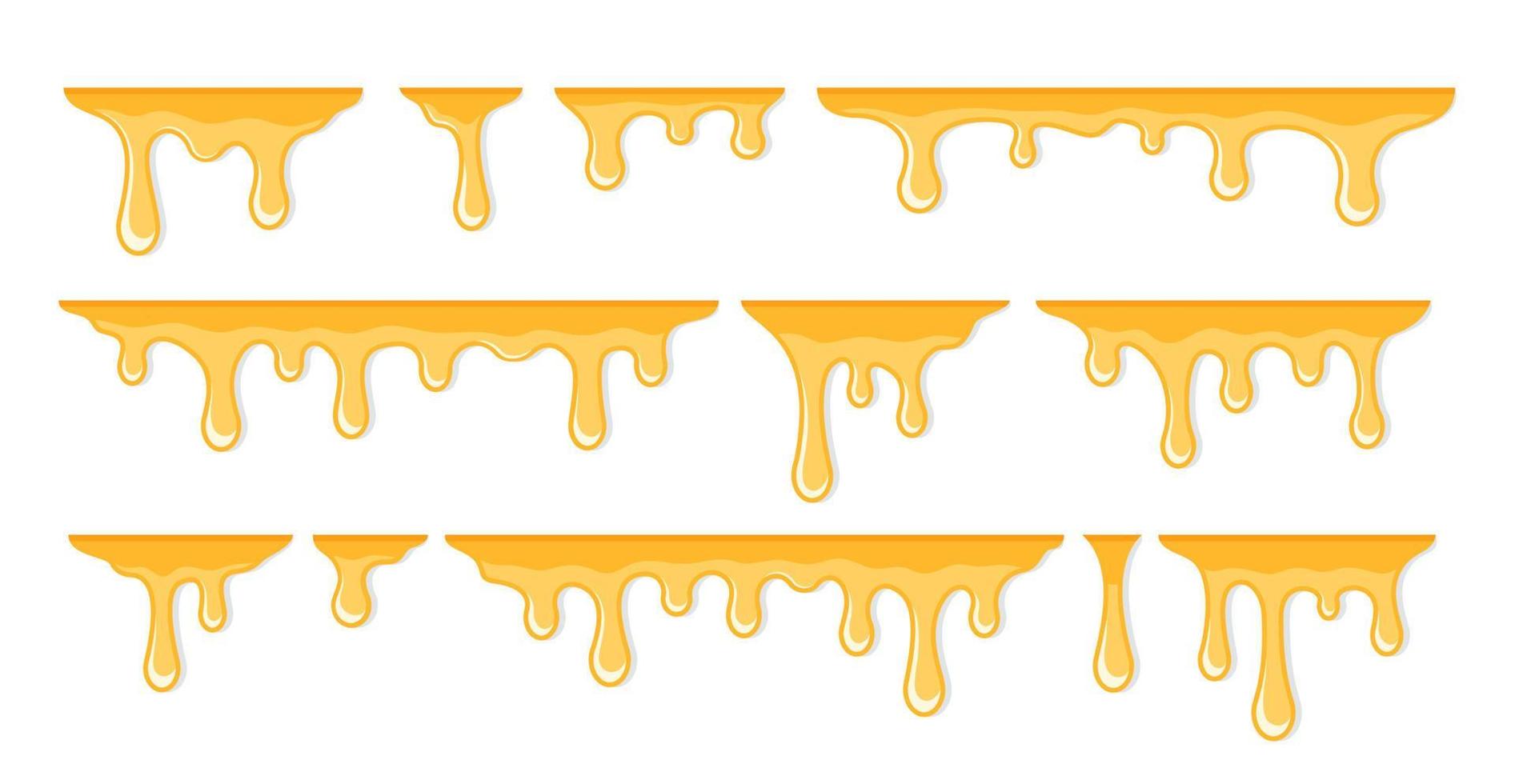 Honey dripping set vector