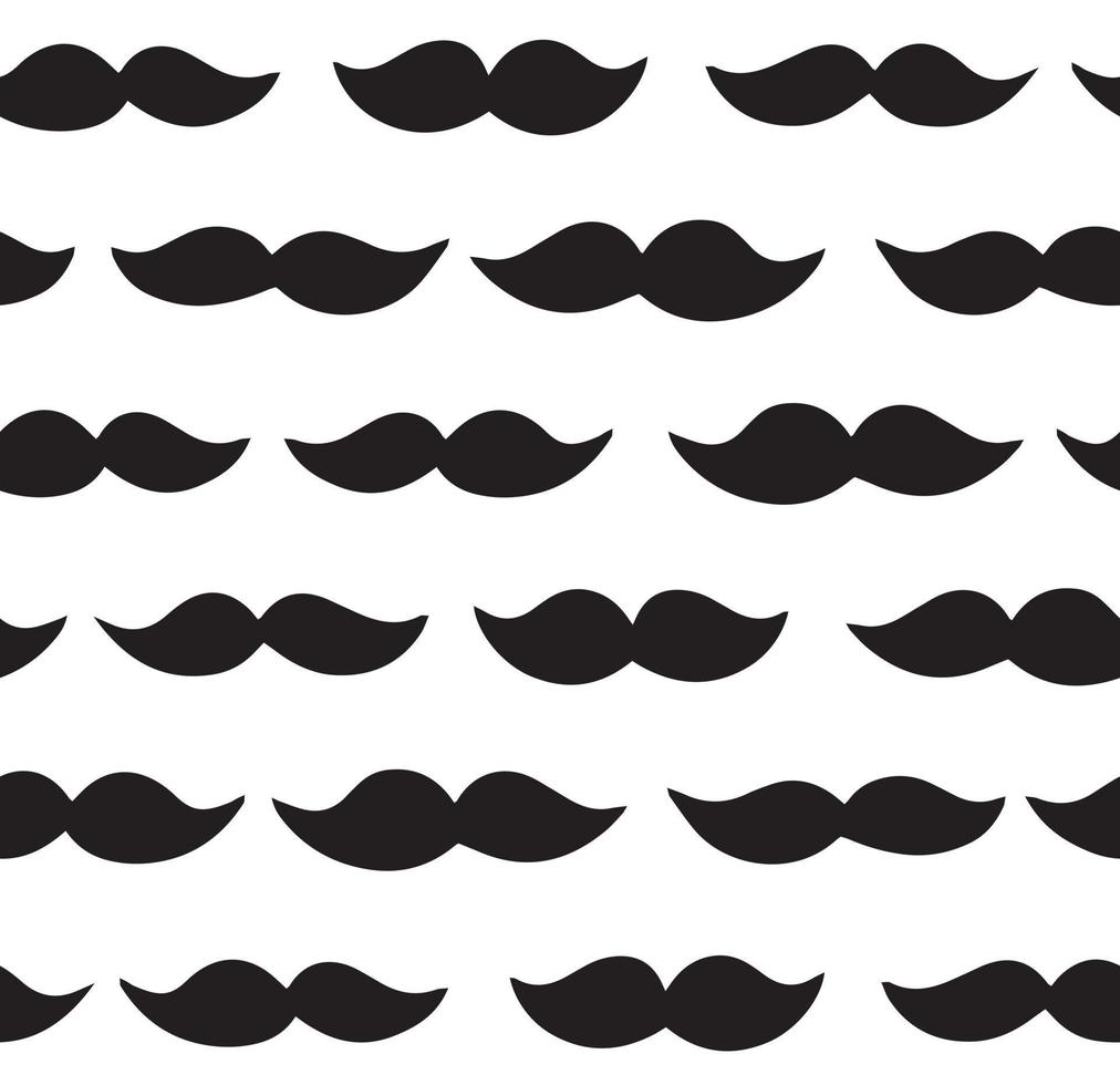 patrón de vector de bigote. Fondo transparente de bigote hipster. diseño gráfico de impresión en blanco y negro.