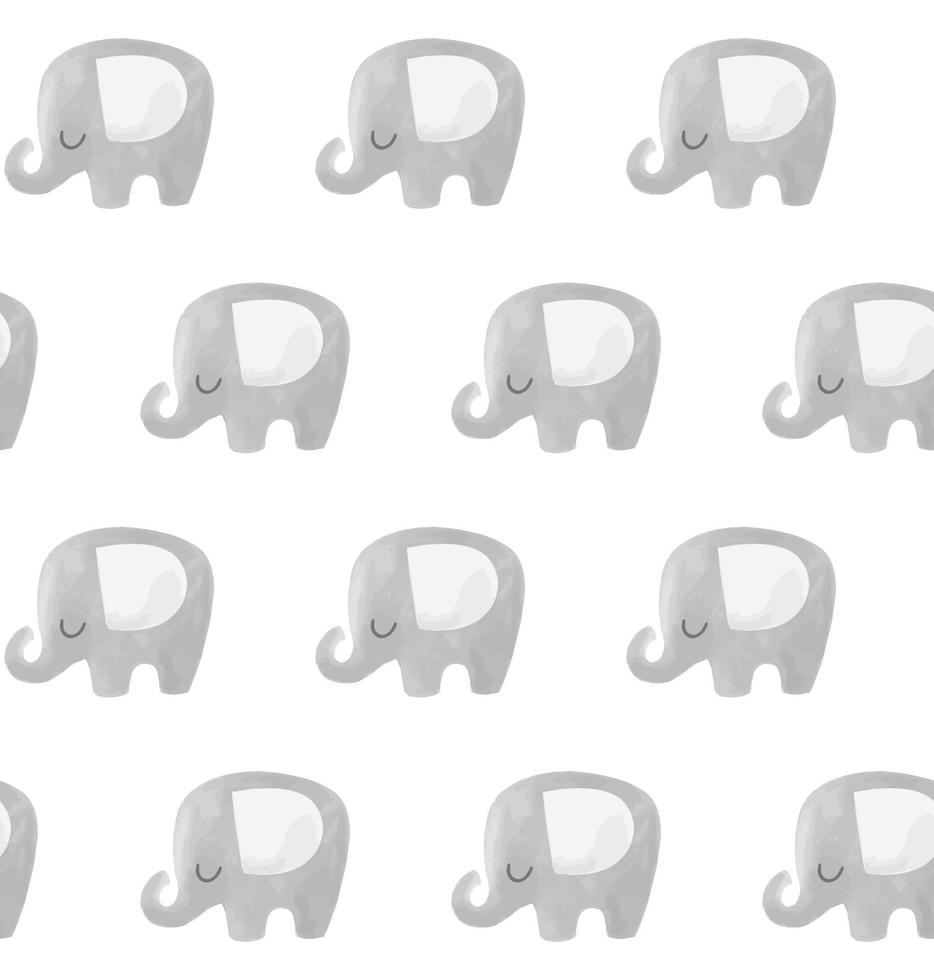 Elephant vector pattern. Baby animal seamless background in scandinavian style.