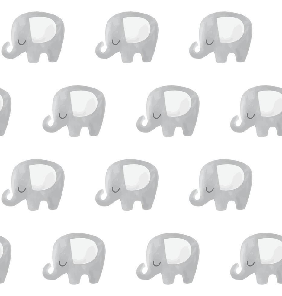 Elephant vector pattern. Baby animal seamless background in scandinavian style.