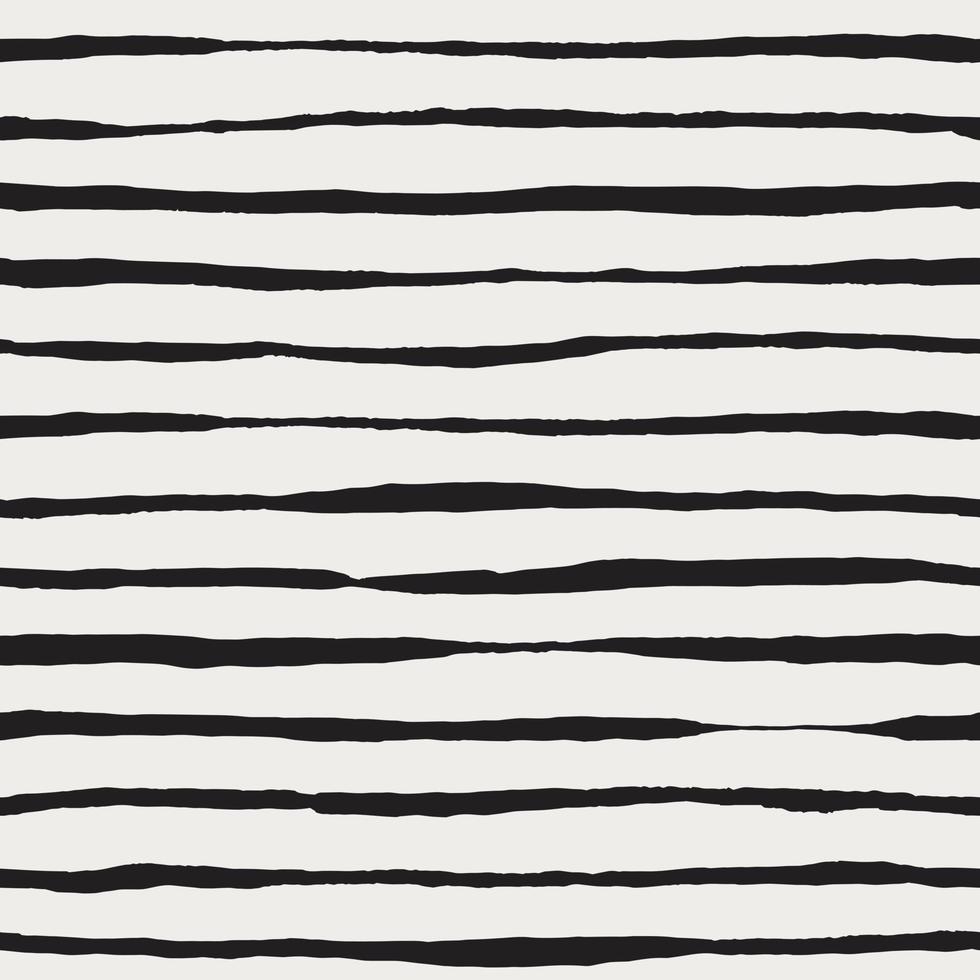 Vector seamless pattern. Black brush strokes. Monochrome hand drawn stripes.