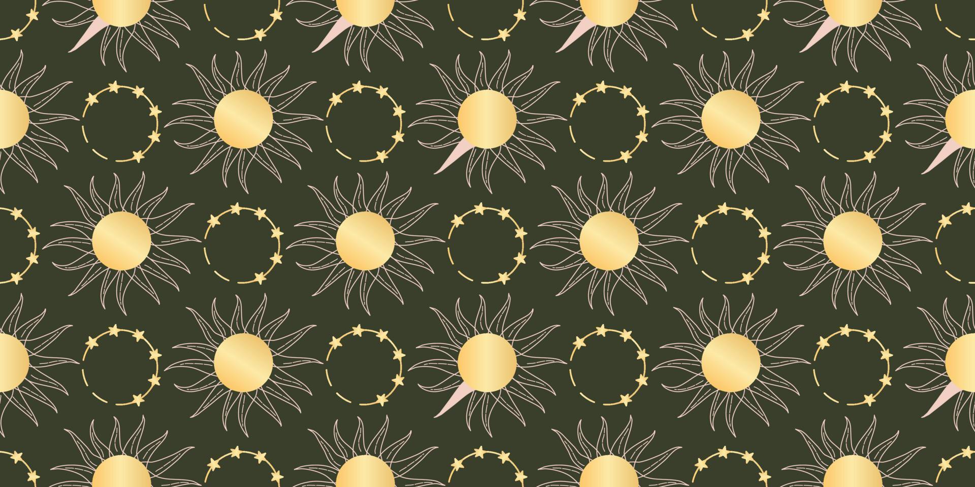 Celestial pattern with sun, great design for any purposes. Magic cosmic sky, abstract esoteric ornament vector