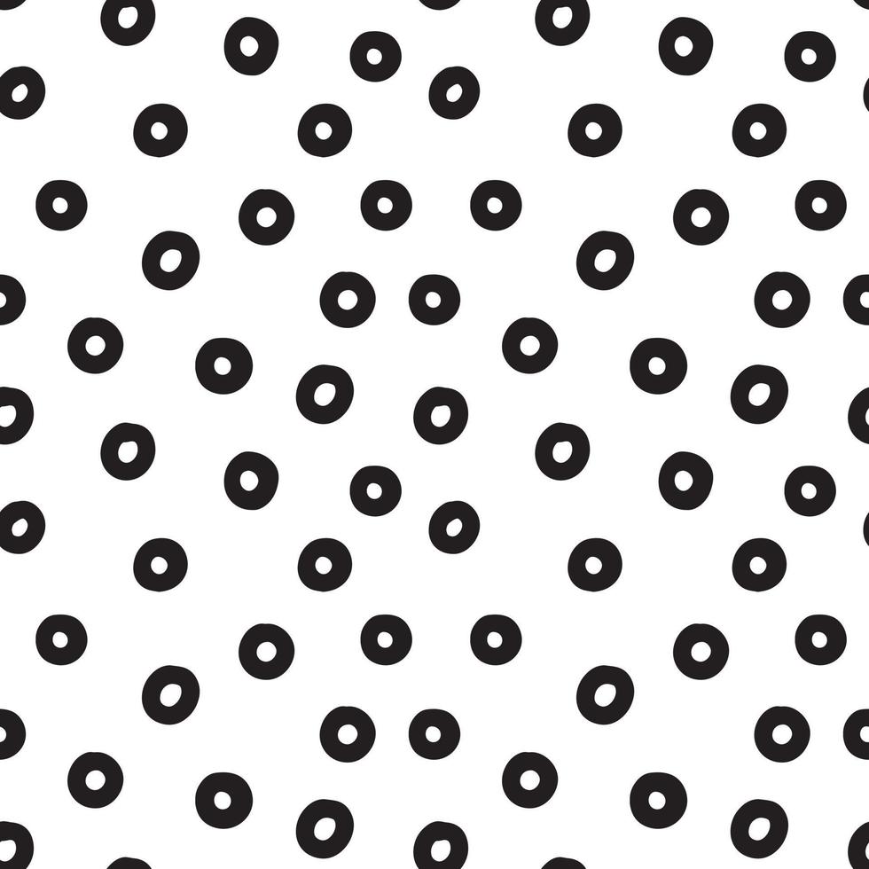 Doodle dots vector seamless pattern. Abstract geometric hand drawn background. Doodle style dots, circles, bubbles.