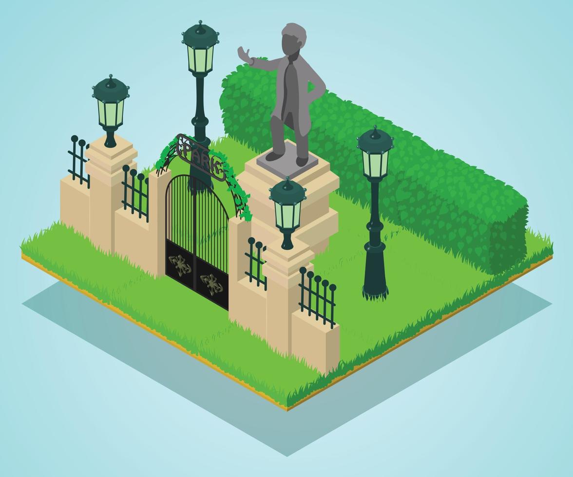 Memorial concept banner, isometric style vector
