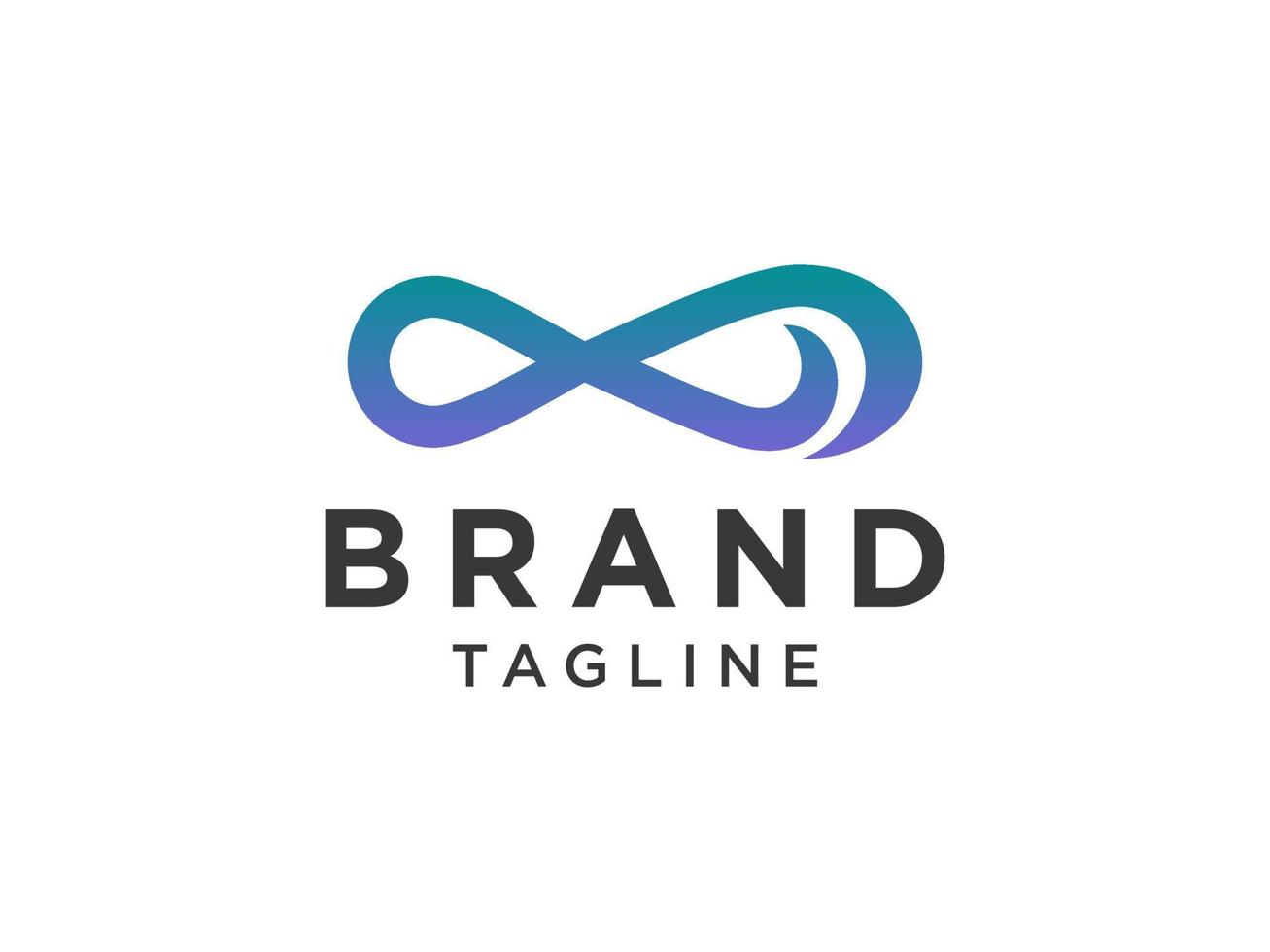 Blue Line Geometric Infinity Logo isolated on White Background. Usable for Business and Branding Logos. Flat Vector Logo Design Template Element.